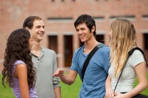 A group of college students in campus