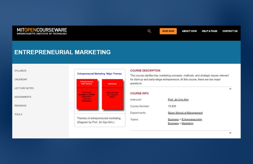 Massachusetts Institute of Technology - Entrepreneurial Marketing