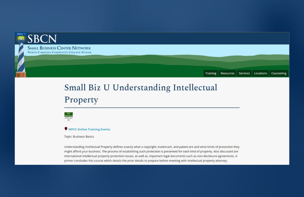 SmallBizU - Understanding Intellectual Property