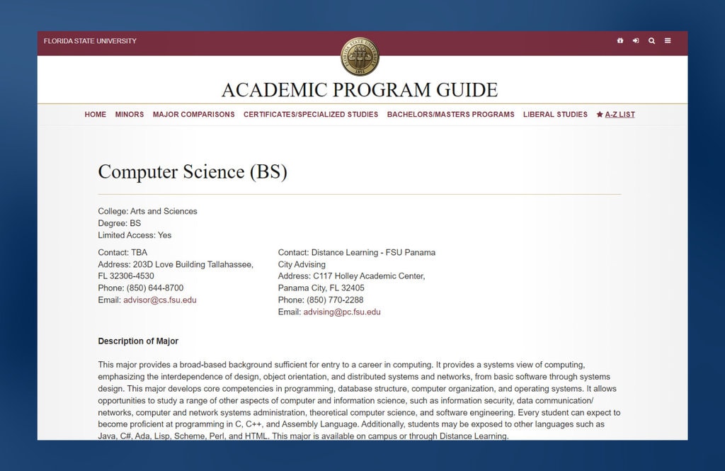 BS in Computer Science curriculum