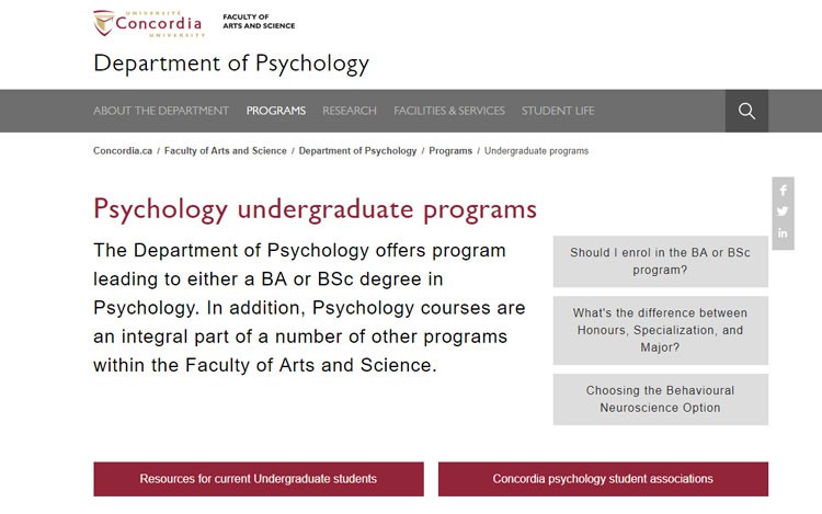 Psychology BS vs BA at Concordia University