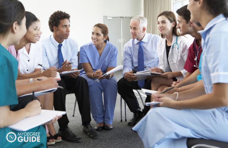 healthcare professionals in a meeting