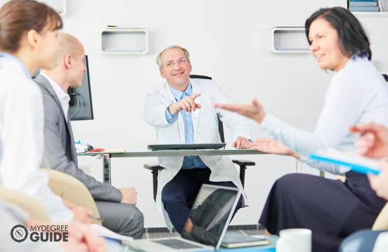 Healthcare administrators in a meeting