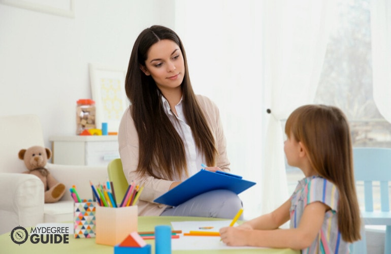 Child Psychologist interviewing a child