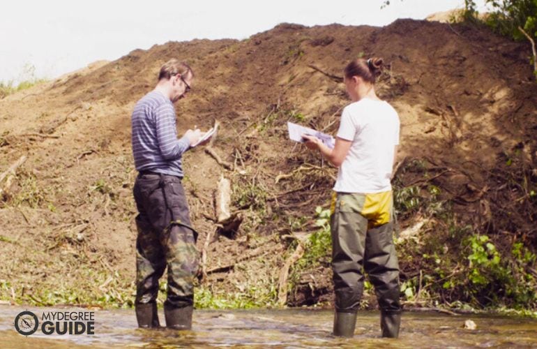 Environmental Scientists working the field