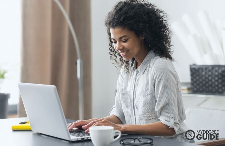 Woman taking Online Associate Degrees in Public Health