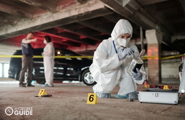 Forensic Investigator working at the crime scene