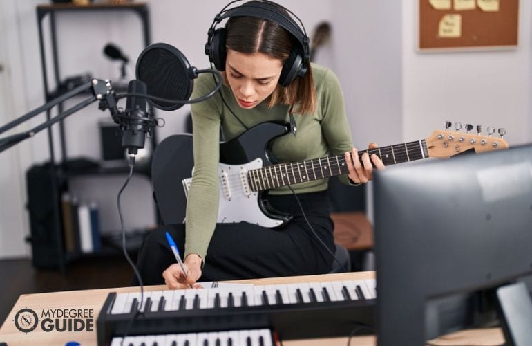 Musician recording songs for her new album