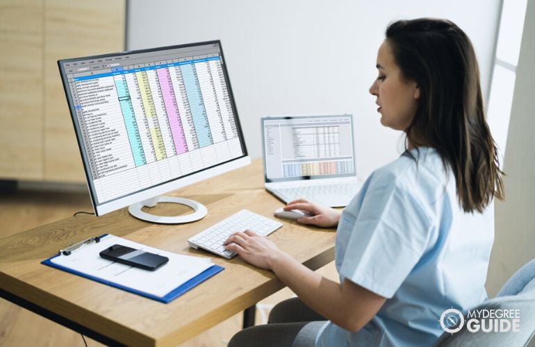 Medical Coder working on hospital data
