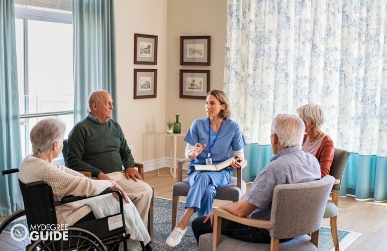 Crisis Intervention Counselor visiting an elderly home