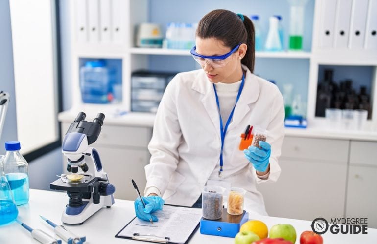 food scientist working in her laboratory