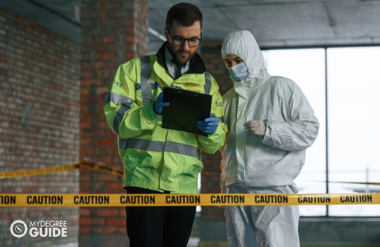 crime analyst inside a lab