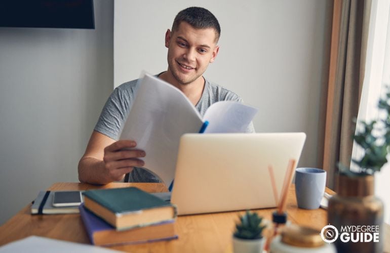Man preparing requirements for Military History degree